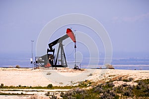 Operating oil well, Bakersfield, California