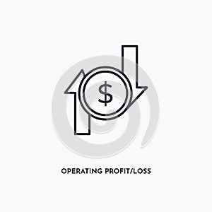 Operating profit/loss outline icon. Simple linear element illustration. Isolated line Operating profit/loss icon on white photo