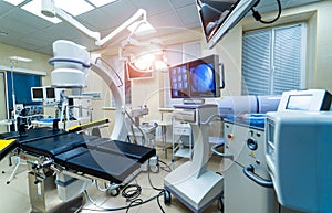 operating room with X-ray medical scan