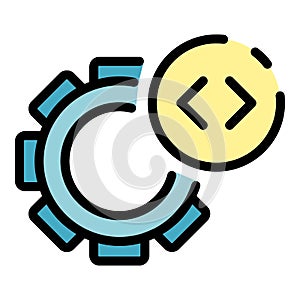Operating system gear program icon color outline vector