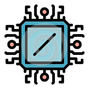 Operating system modern processor icon color outline vector
