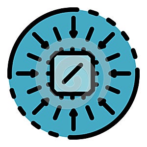 Operating system processor icon color outline vector