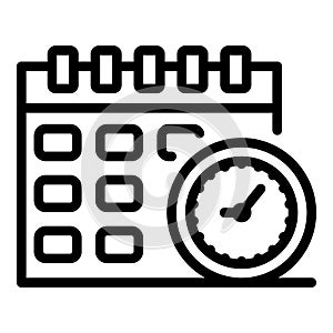 Operating system update calendar icon, outline style