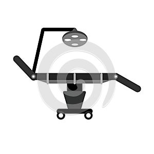 Operating table icon on white background.