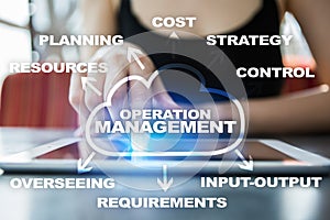 Operation management business and technology concept.