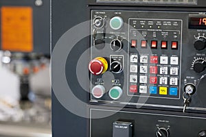 Operation panel of CNC milling machine