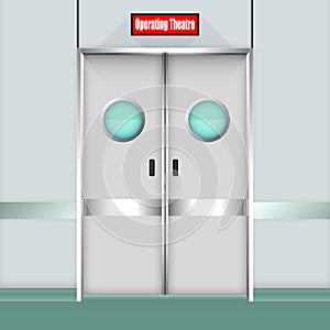 Operation Room Door. Vector Illustration