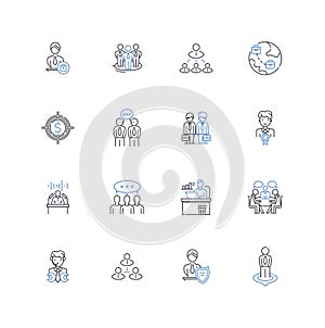 Operation system line icons collection. Windows, Linux, Mac, Android, iOS, Blackberry, Ubuntu vector and linear