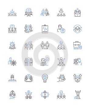 Operation system line icons collection. Windows, MacOS, Linux, Android, iOS, Ubuntu, Chrome OS vector and linear