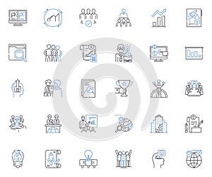 Operational data line icons collection. Analytics, Metrics, Performance, Efficiency, Tracking, Insights, Transparency