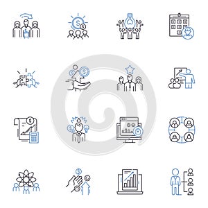 Operational excellence line icons collection. Efficiency, Optimization, Streamlining, Lean, Continuous improvement