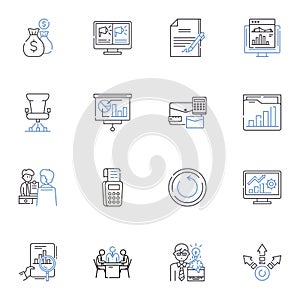 Operational Excellence line icons collection. Efficiency, Productivity, Continual, Consistency, Skillfulness, Lean photo