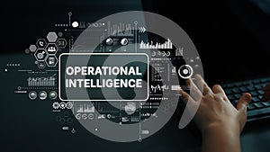 Operational Intelligence Concept with Data Visualization and Technology Background for Business Analytics and Decision