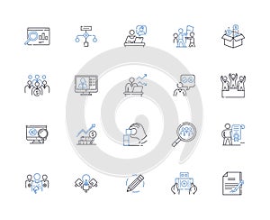 Operational management line icons collection. Efficiency, Optimization, Productivity, Streamlining, Resource management