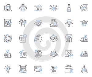 Operational system line icons collection. Windows, macOS, Linux, Android, iOS, ChromeOS, Ubuntu vector and linear photo