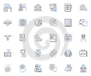 Operations evaluation line icons collection. Efficiency, Effectiveness, Performance, Evaluation, Optimization, Quality