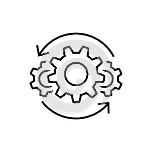 Operations line icon in flat style on white