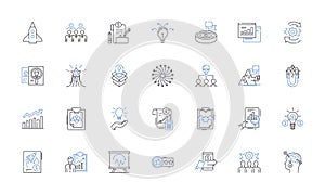 Operations management line icons collection. Efficiency, Capacity, Optimization, Workflow, Productivity, Logistics