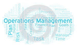 Operations Management word cloud, made with text only.