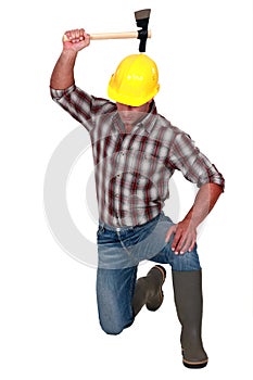 Operator with ax in hand