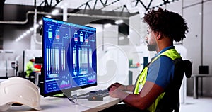 Operator And Engineer Monitor SCADA System