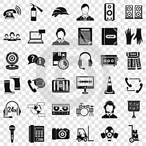 Operator icons set, simple style