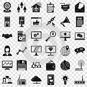 Operator icons set, simple style