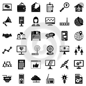 Operator icons set, simple style
