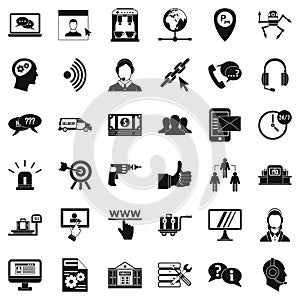 Operator icons set, simple style