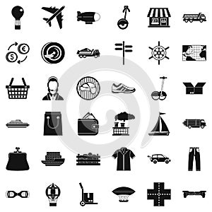 Operator icons set, simple style