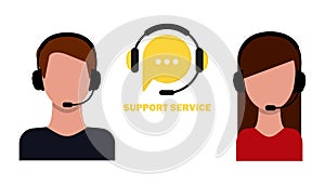 Operator logo icon. Online support service