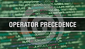 Operator precedence with Abstract Technology Binary code Background.Digital binary data and Secure Data Concept. Software photo
