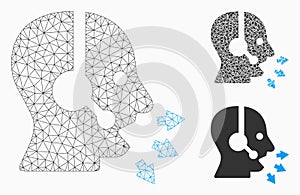 Operator Speak Vector Mesh Wire Frame Model and Triangle Mosaic Icon