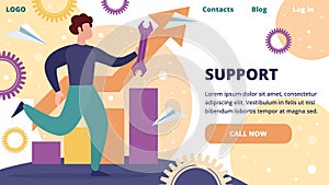 Operator of Technical Support Service Hold Wrench