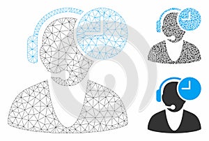 Operator Time Vector Mesh Network Model and Triangle Mosaic Icon