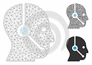 Operator Vector Mesh Network Model and Triangle Mosaic Icon