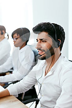 Operators Working On Hotline In Call-Center