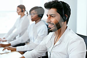 Operators Working On Hotline In Call-Center photo