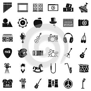 Operetta icons set, simple style