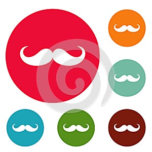 Operetta whiskers icons circle set