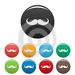 Operetta whiskers icons set color