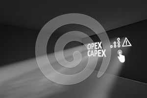 OPEX CAPEX rays volume light concept 3d