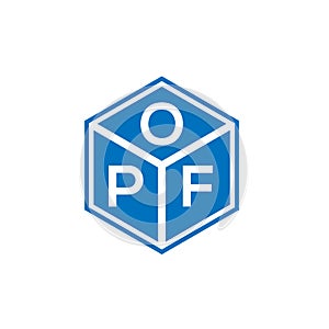 OPF letter logo design on black background. OPF creative initials letter logo concept. OPF letter design