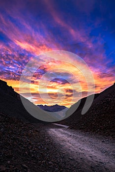 Ophir Pass after Sunset