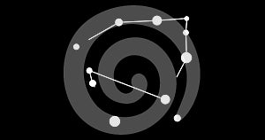 Ophiuchus constellation. Stars in the night sky. Constellation in line art style in black and white. Cluster of stars and galaxies