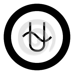 Ophiucus symbol zodiac icon black color in round circle