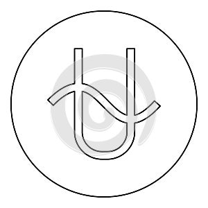 Ophiucus symbol zodiac icon black color in round circle