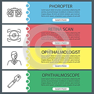 Ophthalmology web banner templates set photo