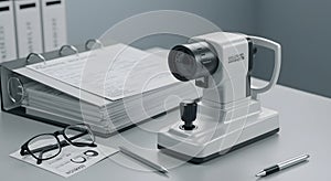 Ophthalmic Equipment: Precise Collimator Non-Contact Tonometer for Eye Exams in a Modern Clinic Setting photo