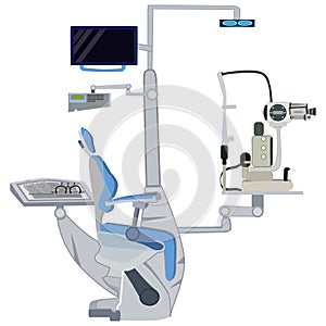 Ophthalmic equipment vector flat illustration photo